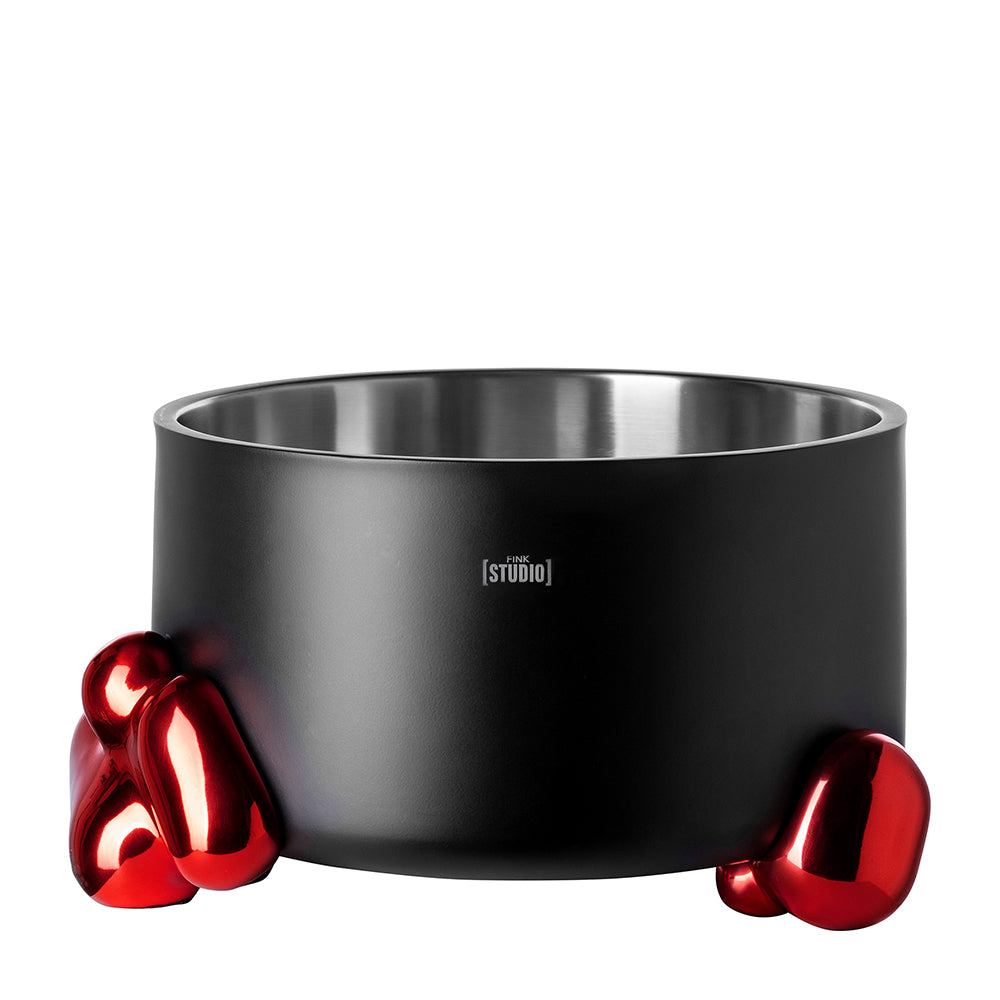 Fink Studio POP ART Punchbowl pulverbeschichtet matt, rot schwarz ⌀32cm