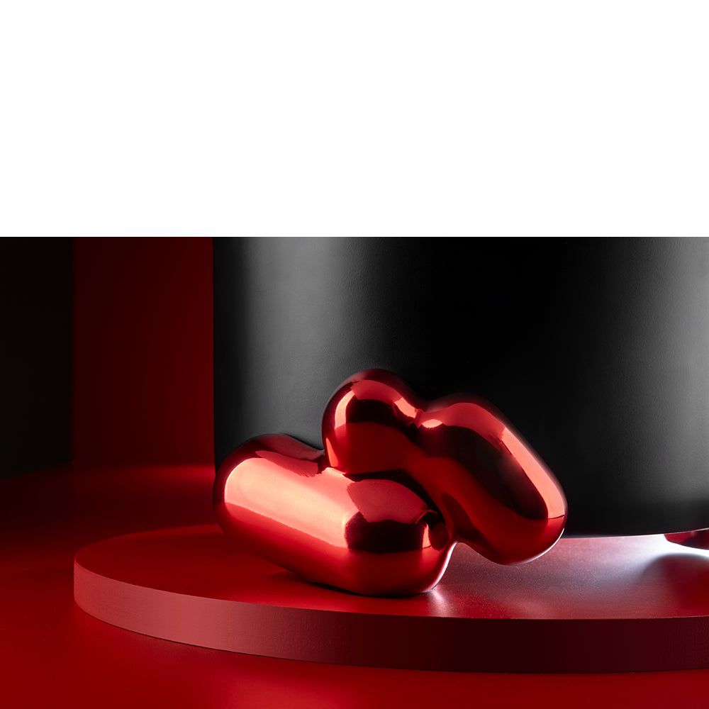 Fink Studio POP ART Punchbowl pulverbeschichtet matt, rot schwarz ⌀32cm