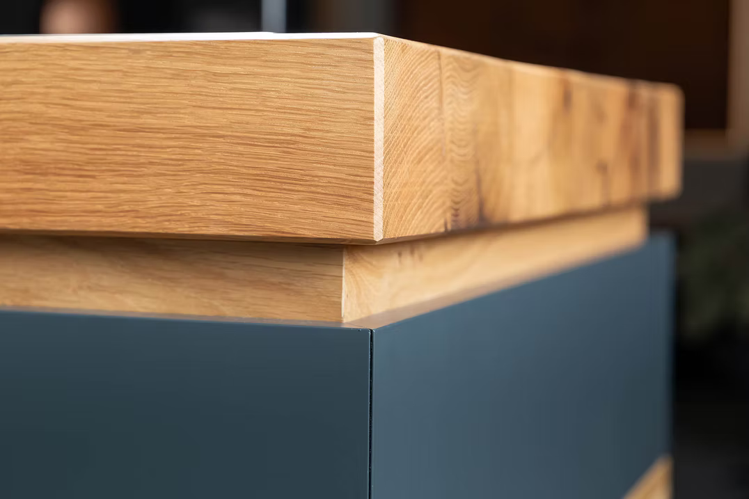 bulbaum "handgemaach" Kücheninsel "kichen woan"