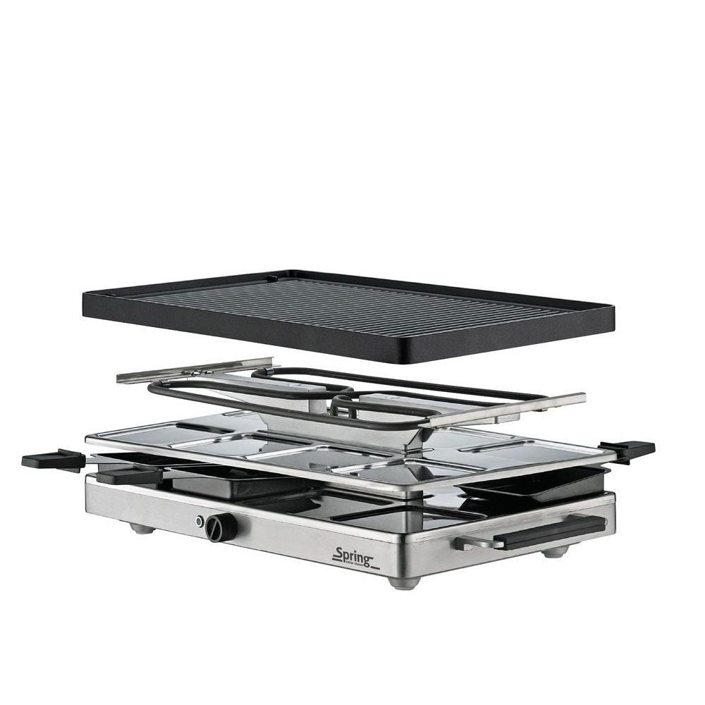 Spring RACLETTE8 CLASSIC Raclette mit Alugrillplatte schwarz