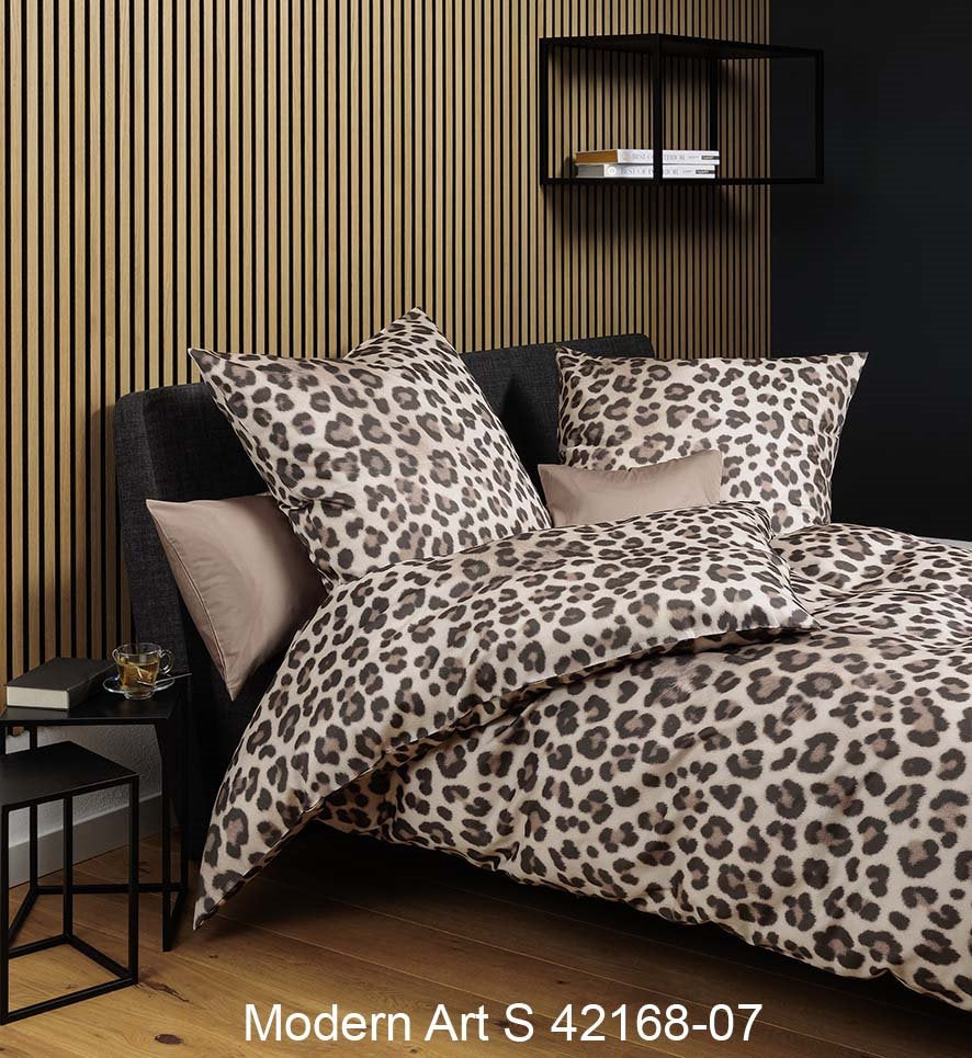 Janine modern Art S Mako-Satin Bettwäsche 42168 Fb. 07 mocha sand, 135x200cm, 80x80cm