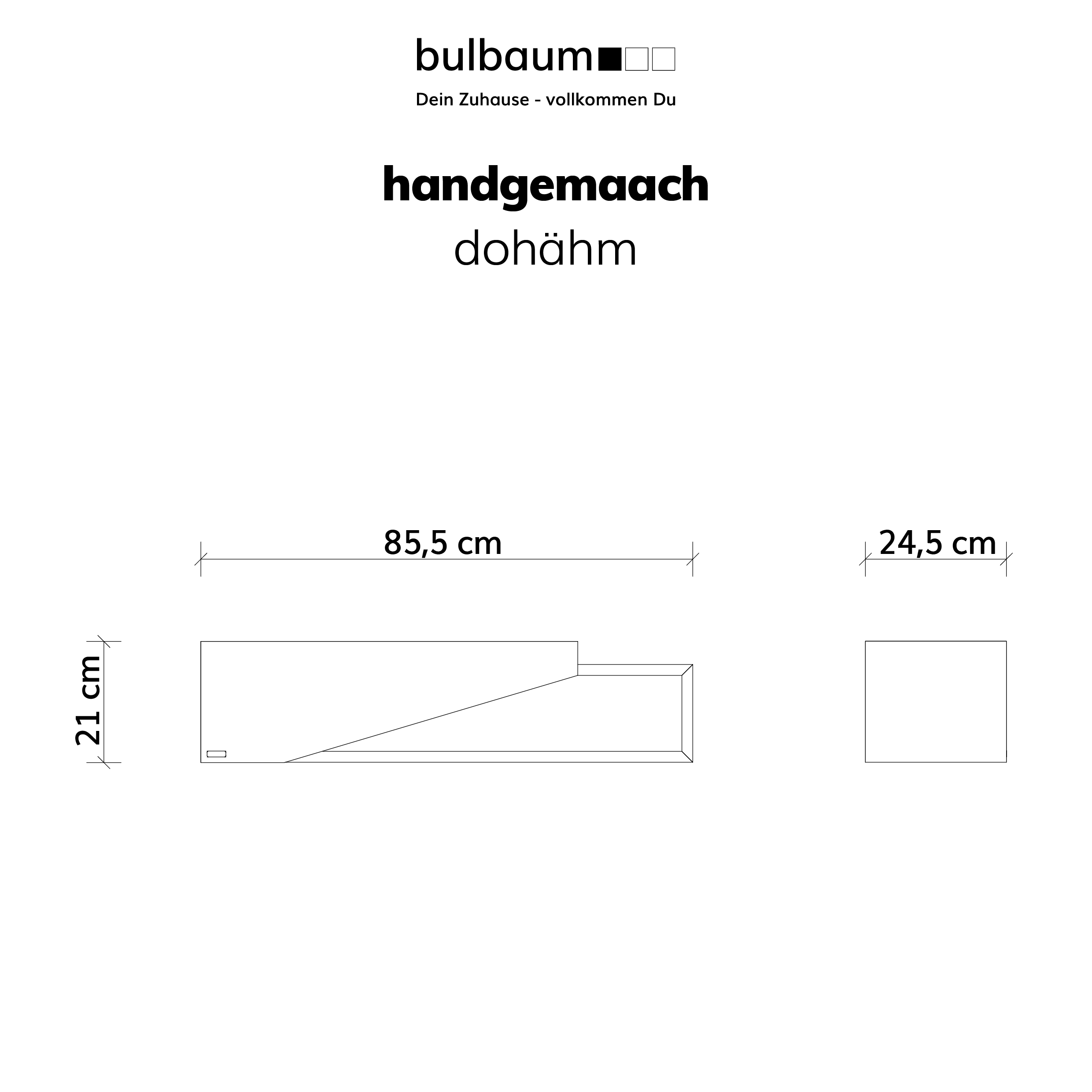 bulbaum "handgemaach" Schlüsselbrett "dohähm"