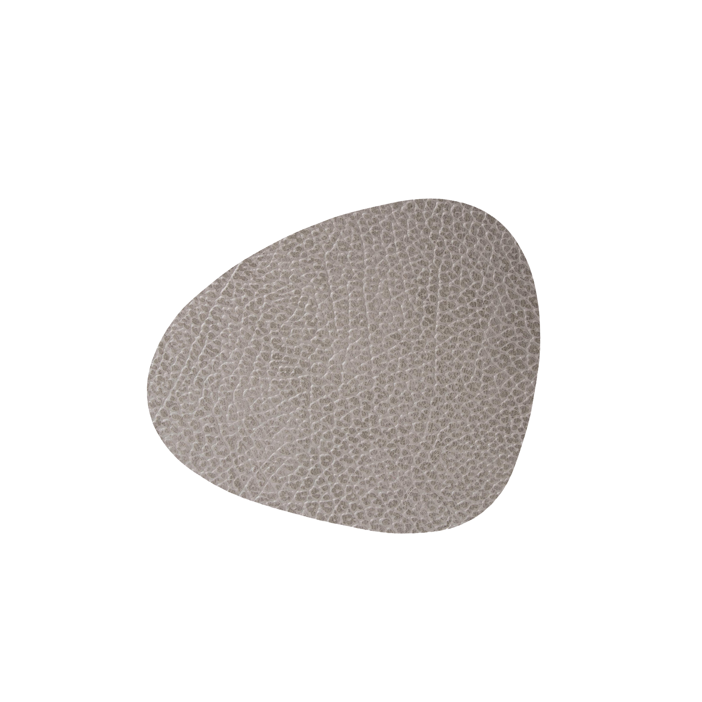 LindDNA Glasuntersetzer Leather Hippo anthracite grey Curve 11 x 13 cm