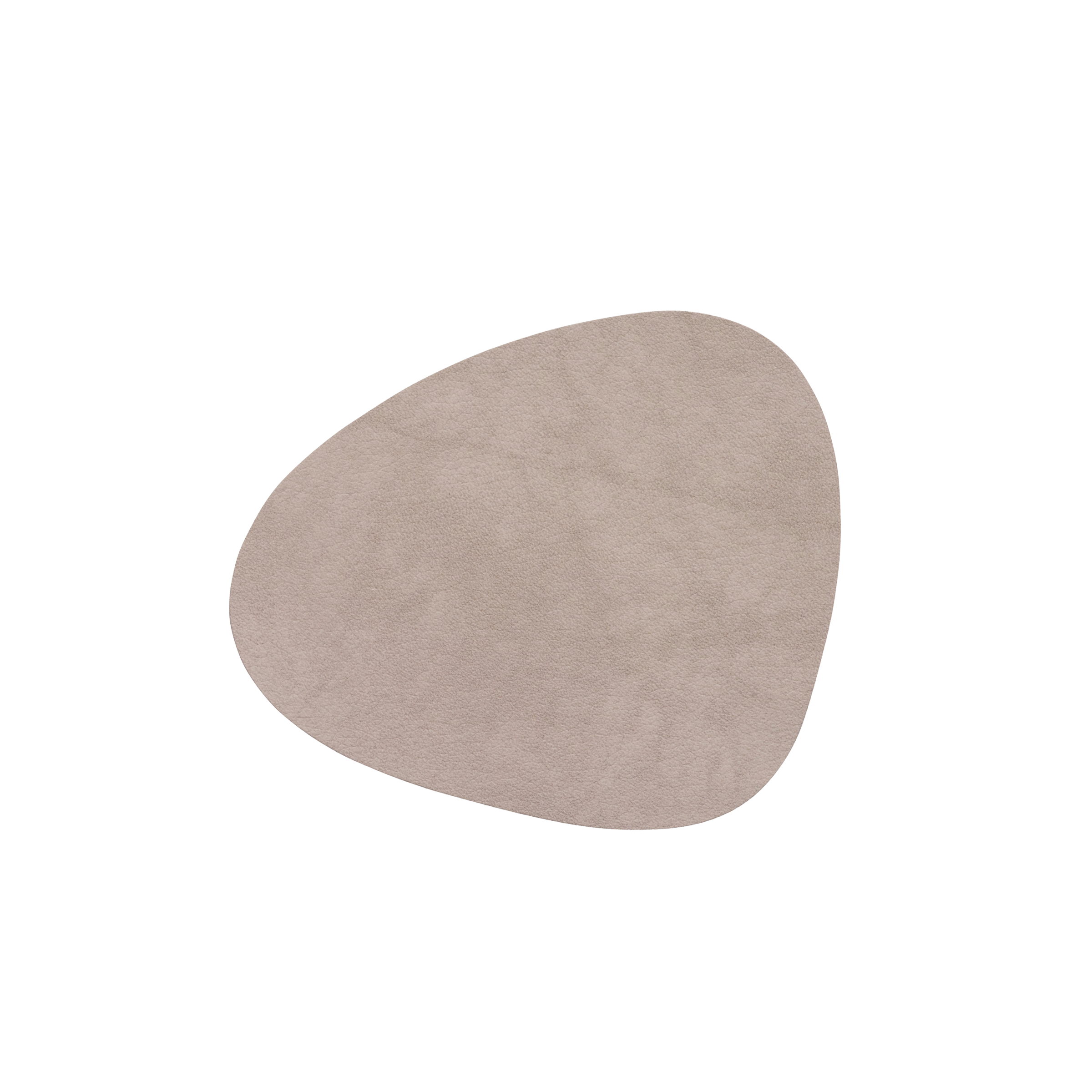 LindDNA Glasuntersetzer Leather Nupo nomad grey Curve 11 x 13 cm