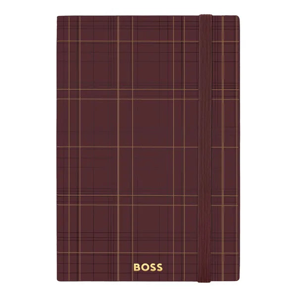 BOSS A5 Notizbuch Checkered Burgundy liniert
