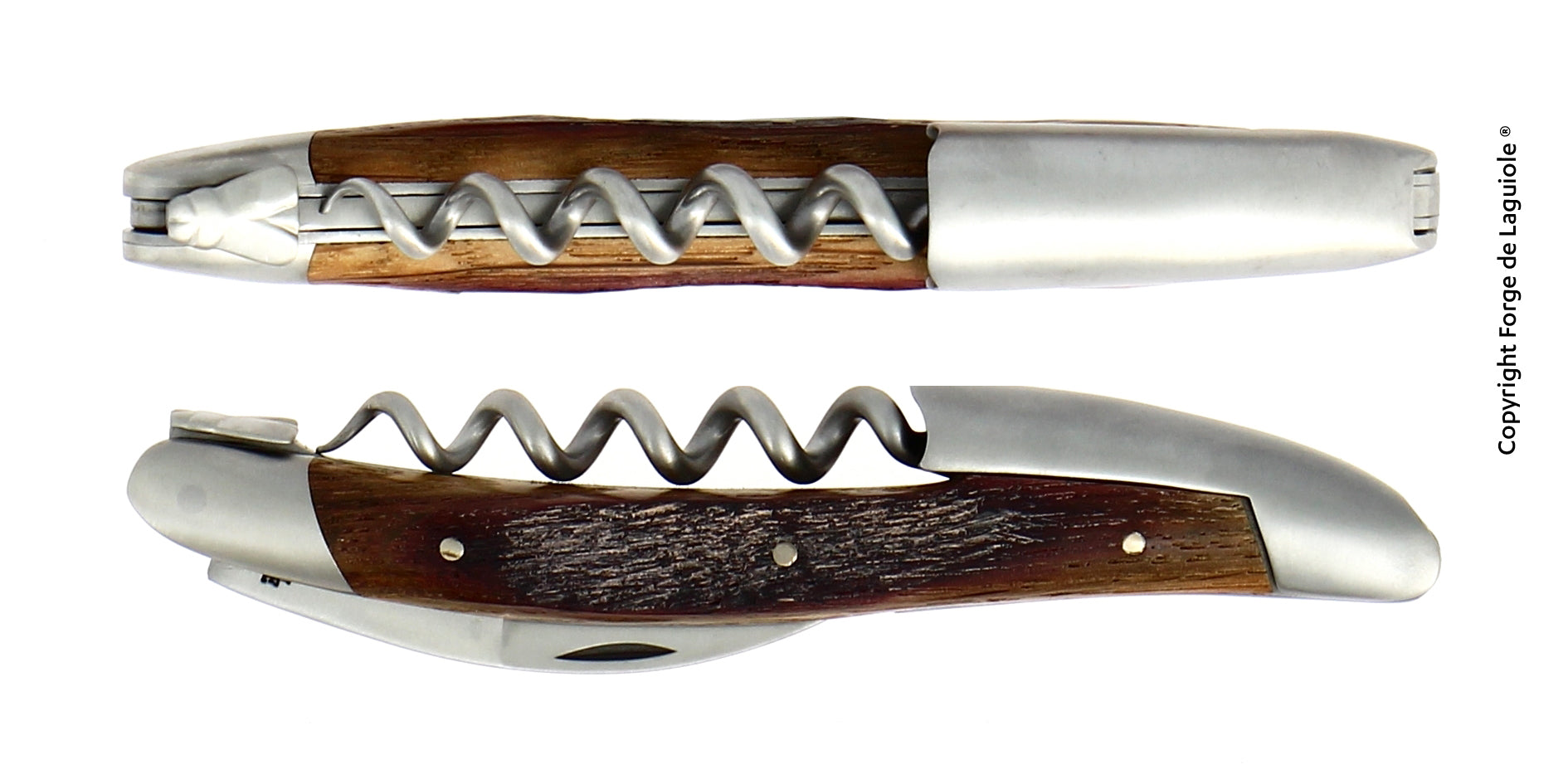 Laguiole Sommelier Messer satiniert mit Griff aus Fasseiche