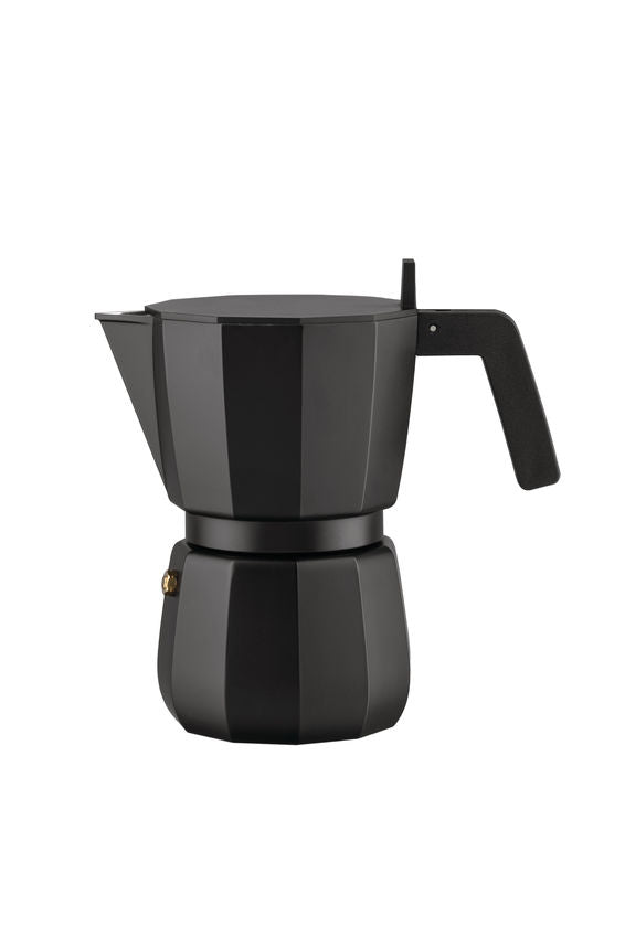 Alessi Moka Espressokocher aus Gußaluminium,schwarz, 6 Tassen