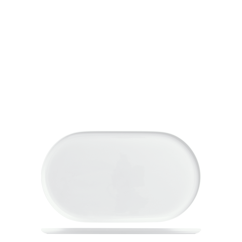 Fürstenberg DATUM Servierplatte oval weiß satiniert 39,5x1,5cm