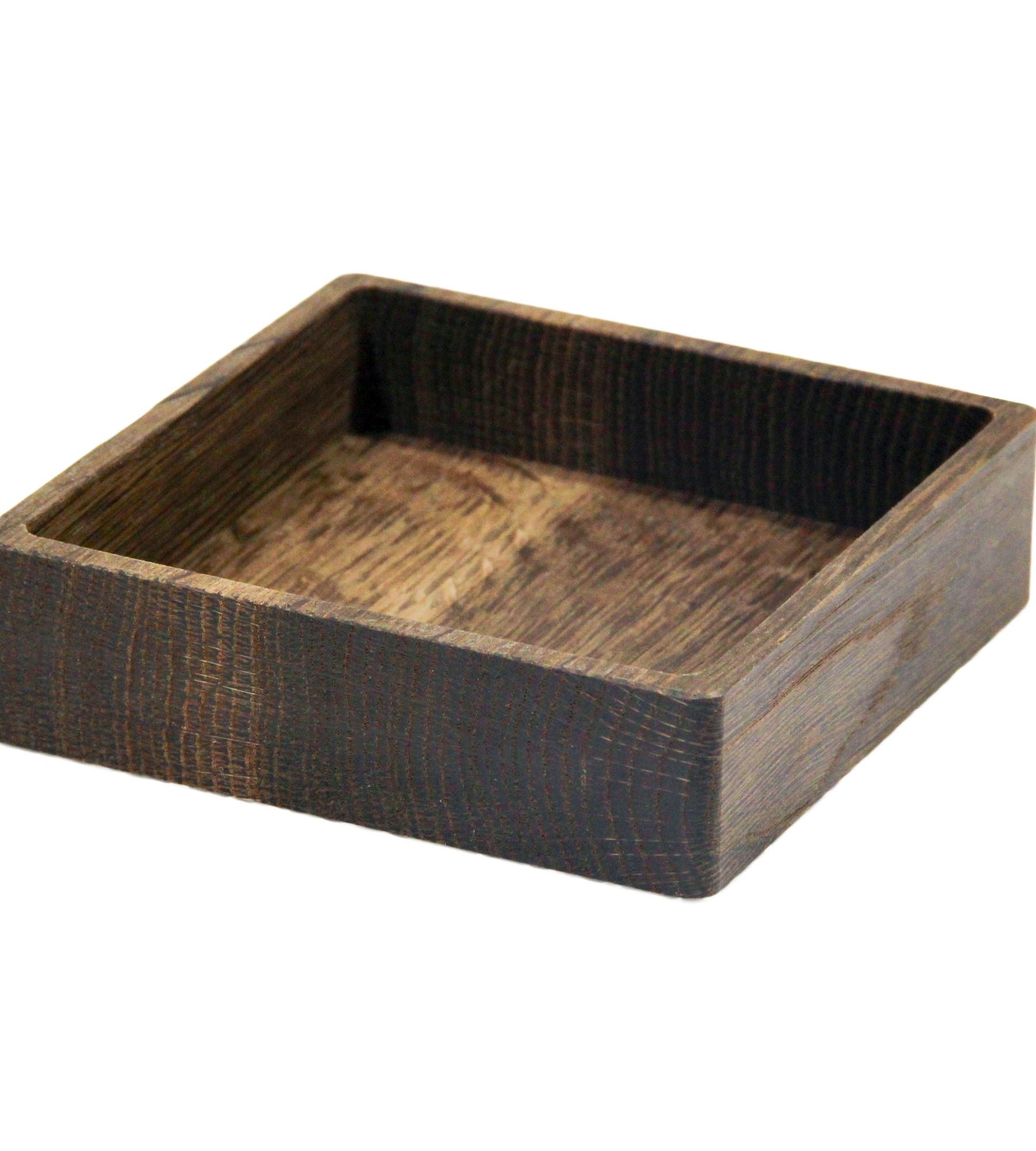 LindDNA wood Box Untersetzer square solid oak smoked Größe S 3x 11 x 11 cm