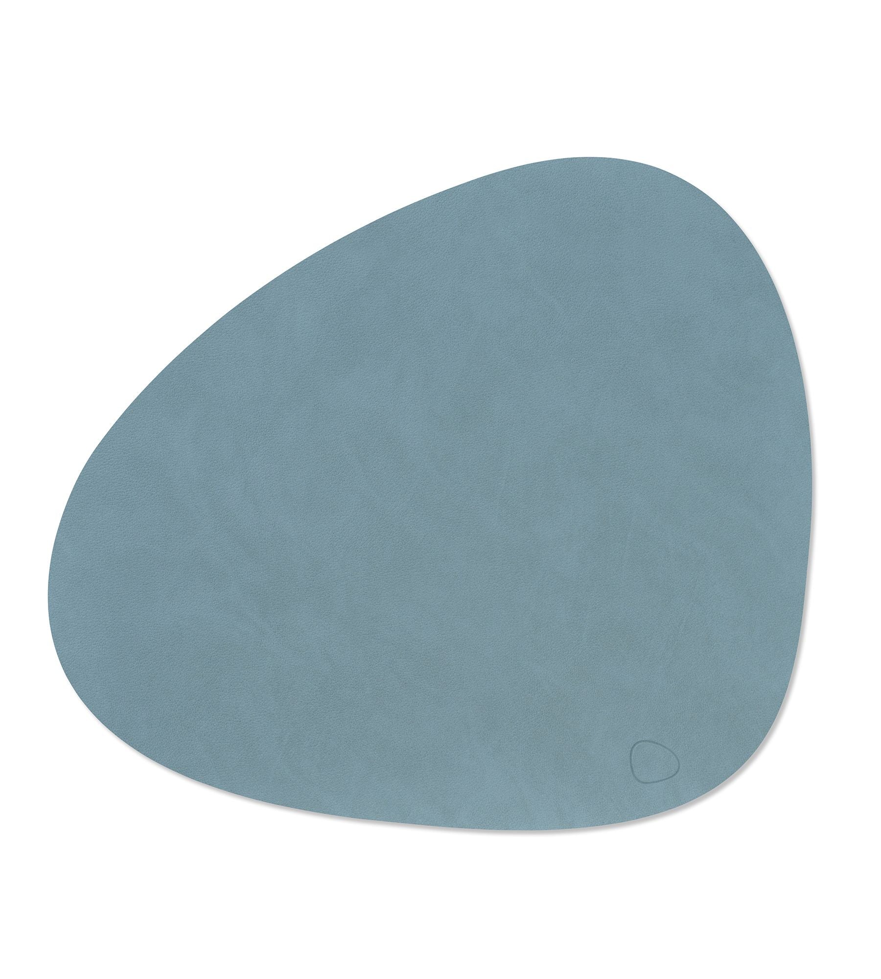 LindDNA Tischset Leather Nupo light blue Curve L 37 x 44 cm