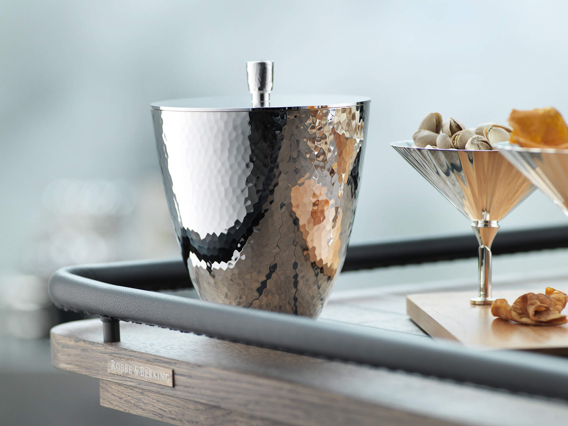 Robbe und Berking Martelé Deckel für Eisbehälter 90g versilbert