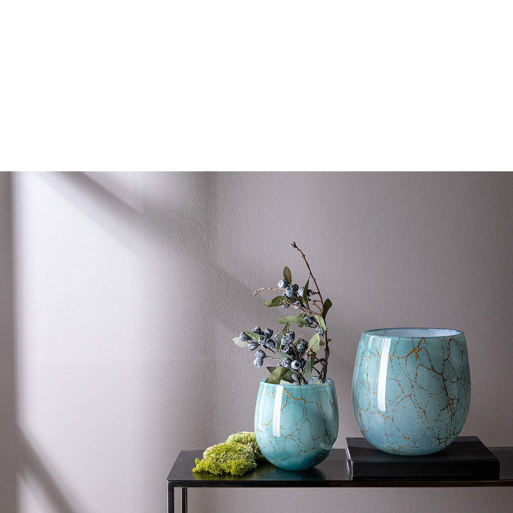 Fink Living Cosmic Windlicht grün-gold, h 17 cm