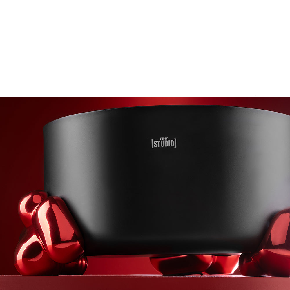 Fink Studio POP ART Punchbowl pulverbeschichtet matt, rot schwarz ⌀32cm