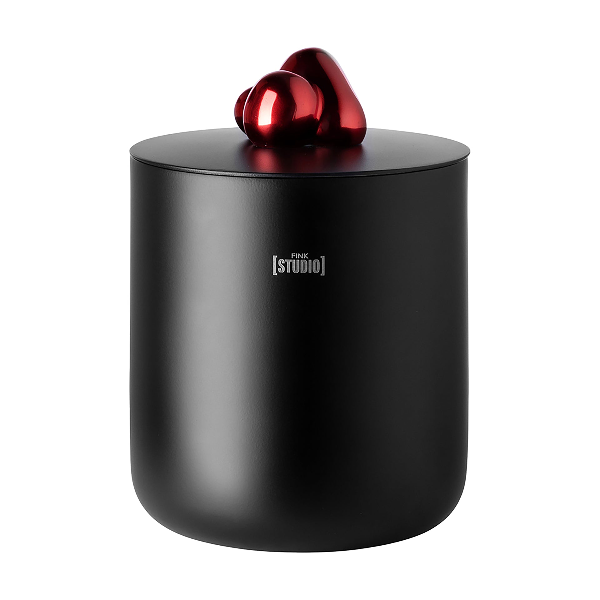 Fink Studio POP ART Eiswürfeleimer pulverbeschichtet matt rot schwarz, ⌀19cm