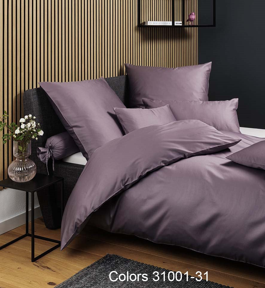 Janine Colors Mako-Satin Bettwäsche 31001 Fb. 31 Holunder, 135x200cm, 80x80cm