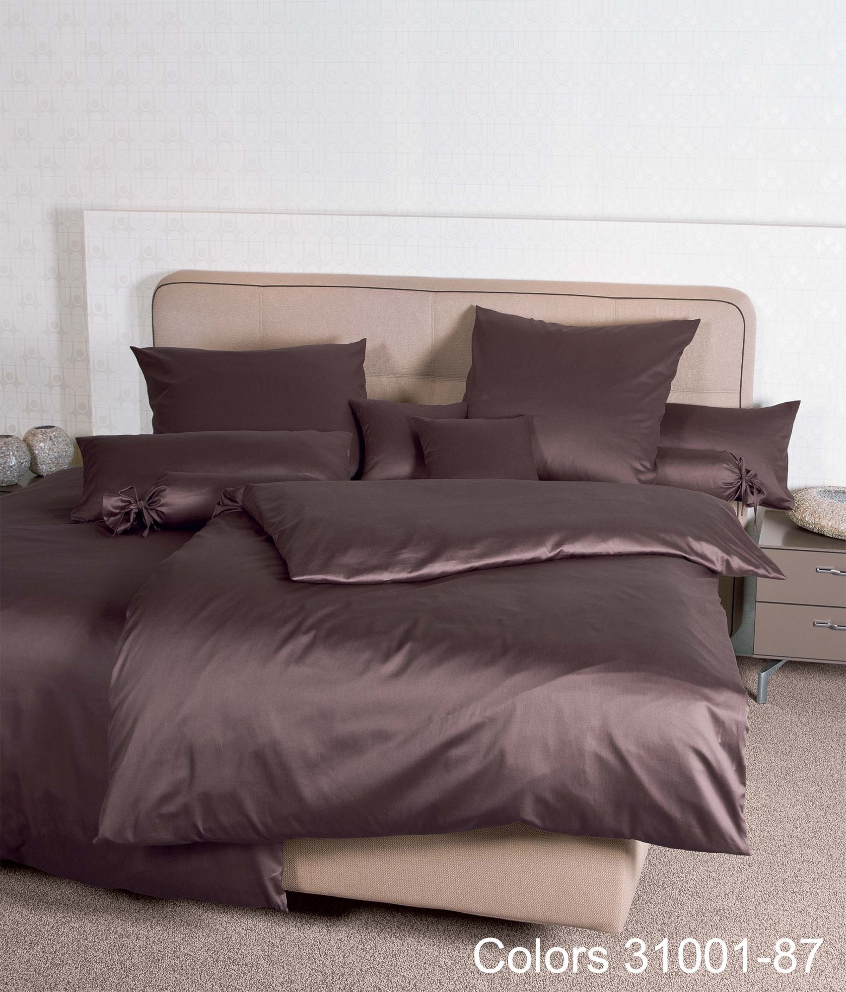 Janine Colors Mako-Satin Bettwäsche 31001 Fb. 87 schoko