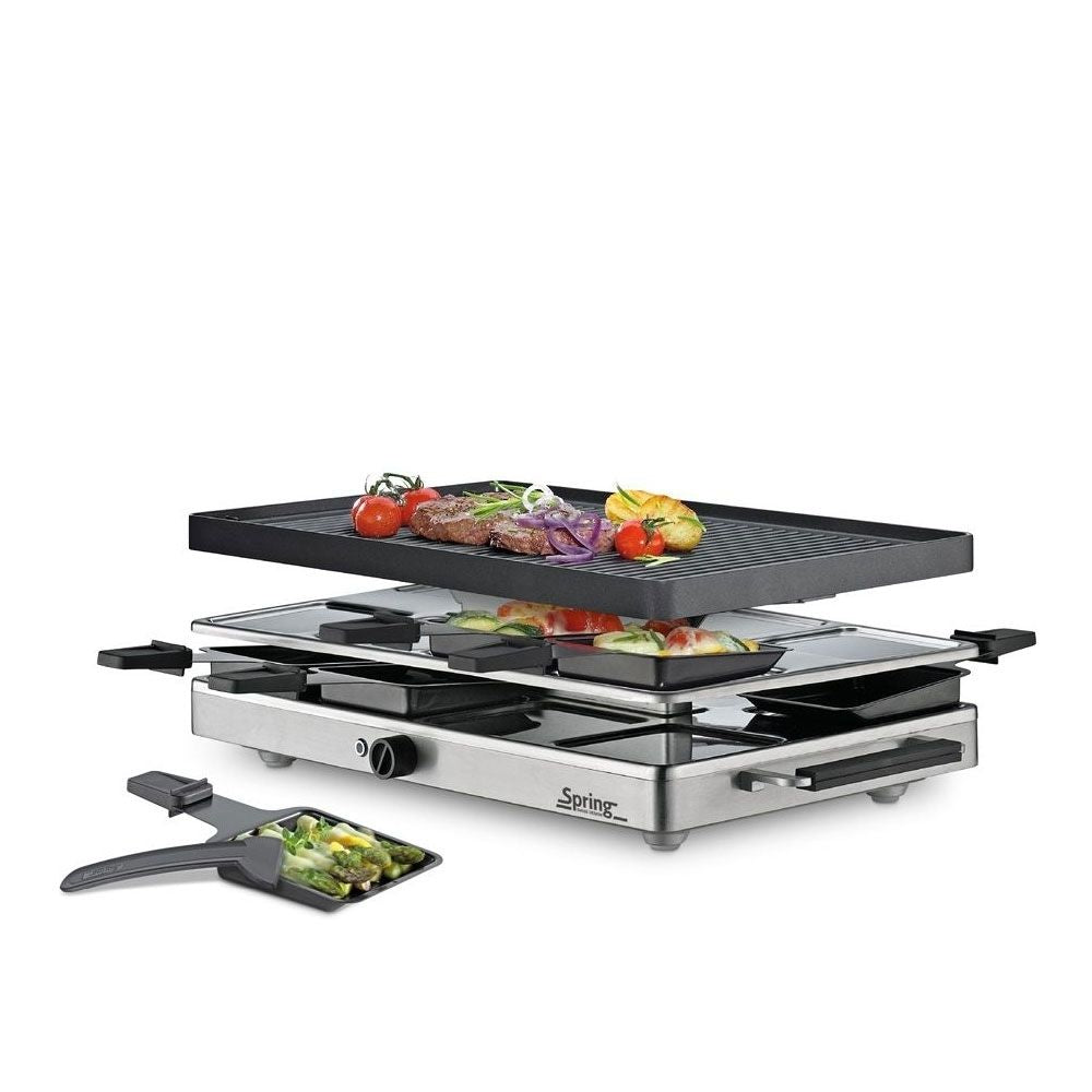 Spring RACLETTE8 CLASSIC Raclette mit Alugrillplatte schwarz