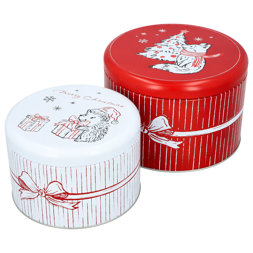 Birkmann Gebäckdosen-Set Xmas Cute, L+XL, rund
