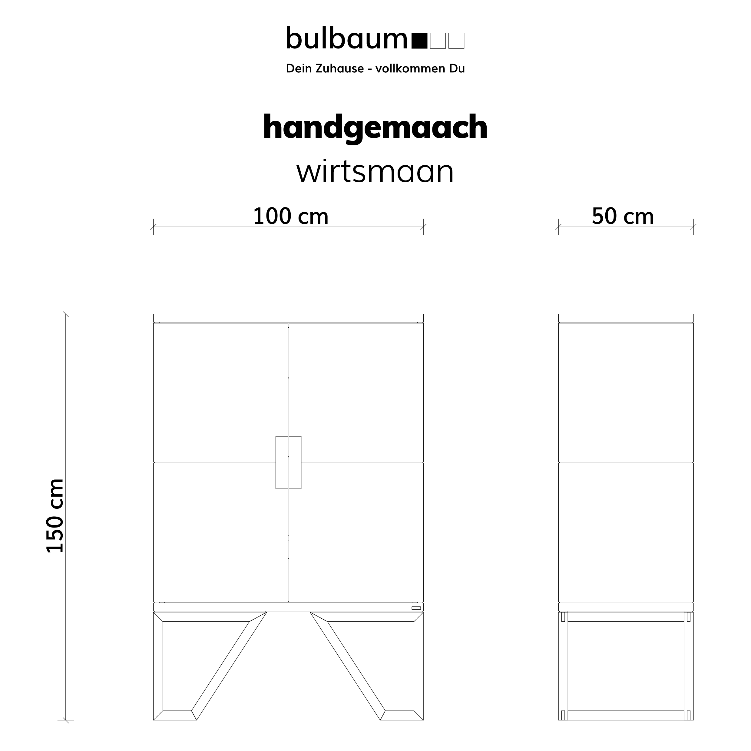 bulbaum "handgemaach" Barschrank "Wirtsmaan"