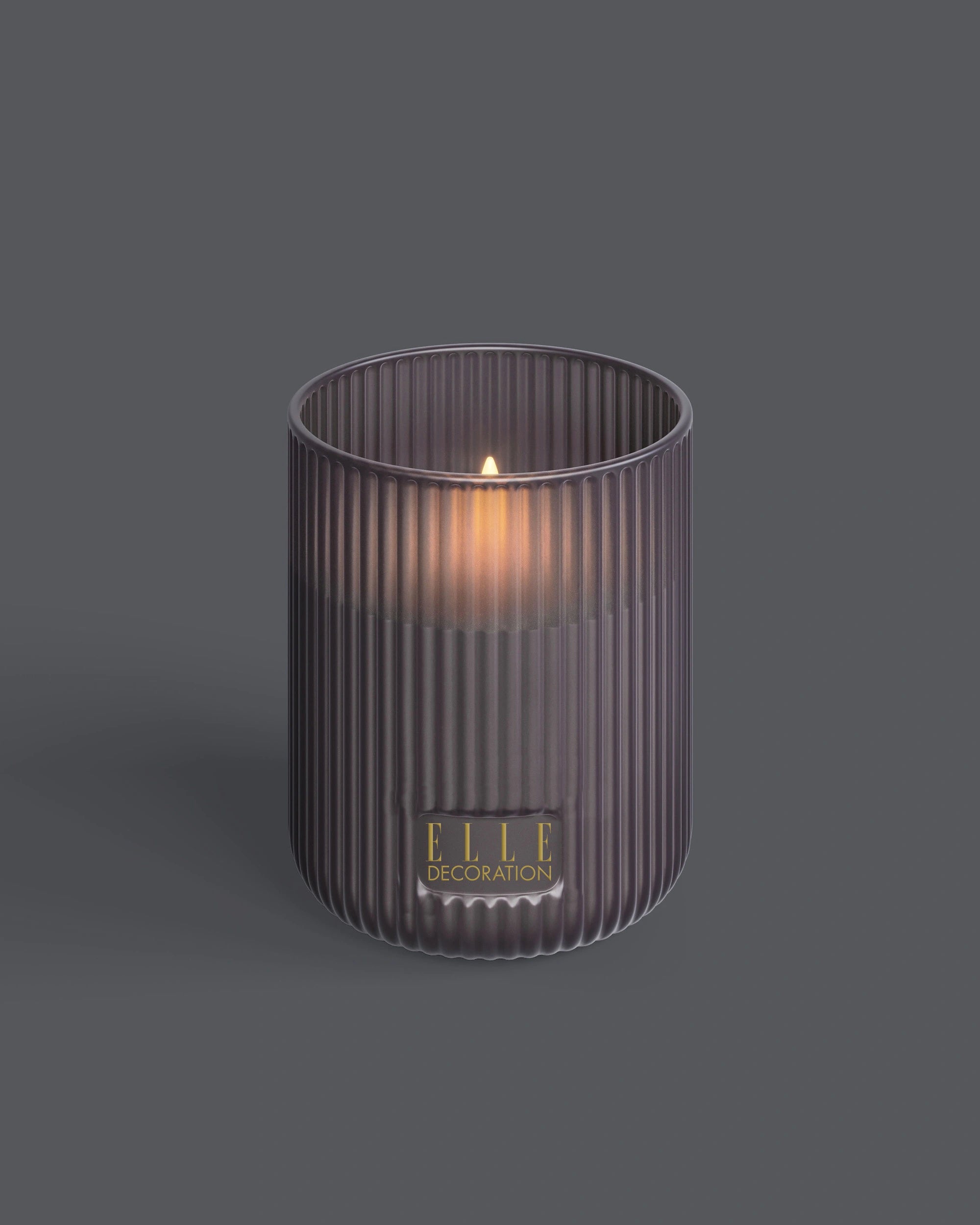 LED kerze taupe 
