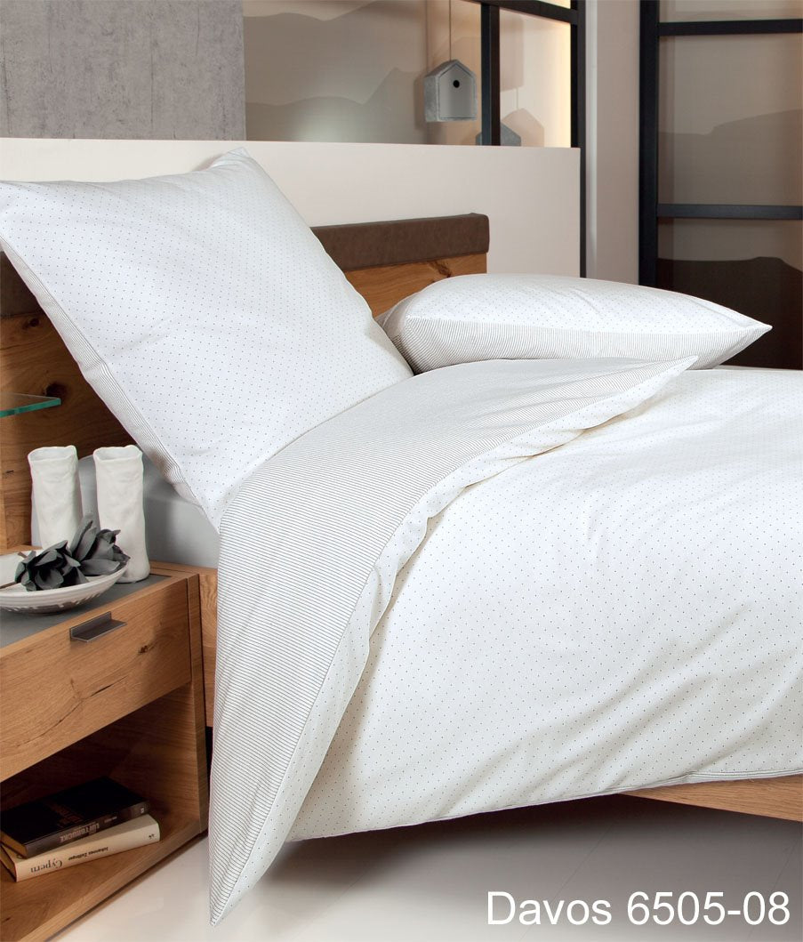 Janine Davos Feinbiber Bettwäsche 6505 opalgrau, 135x200cm, 80x80cm