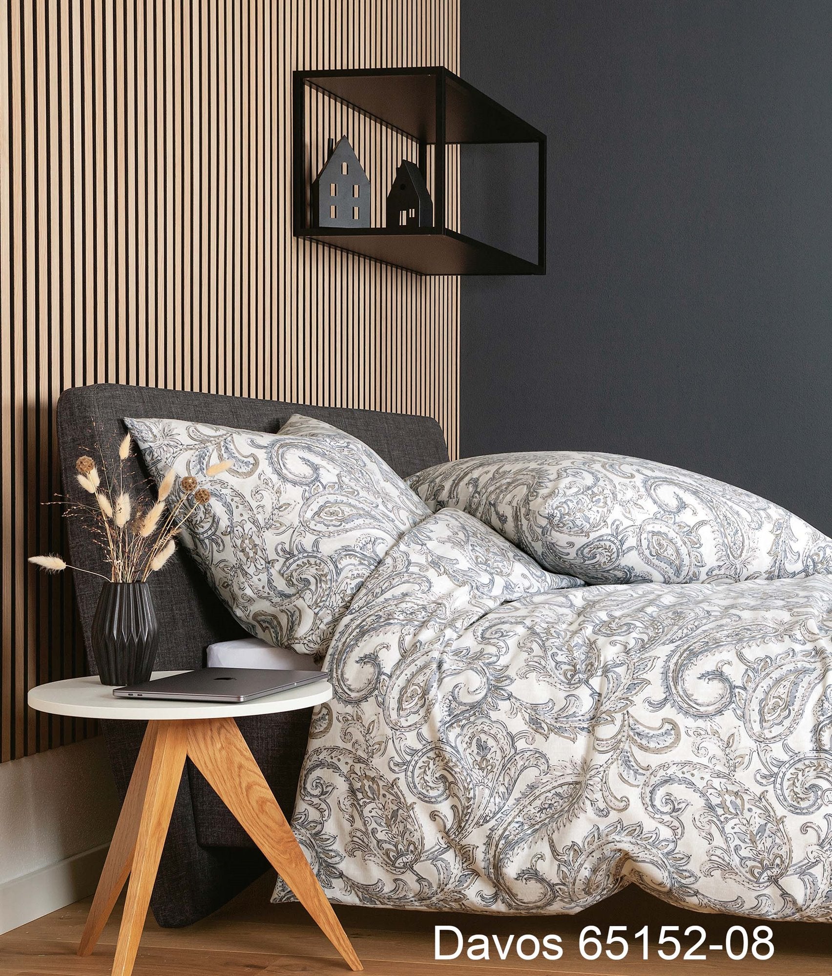 Janine Davos Feinbiber Bettwäsche 65152 silber taupe, 135x200cm, 80x80cm