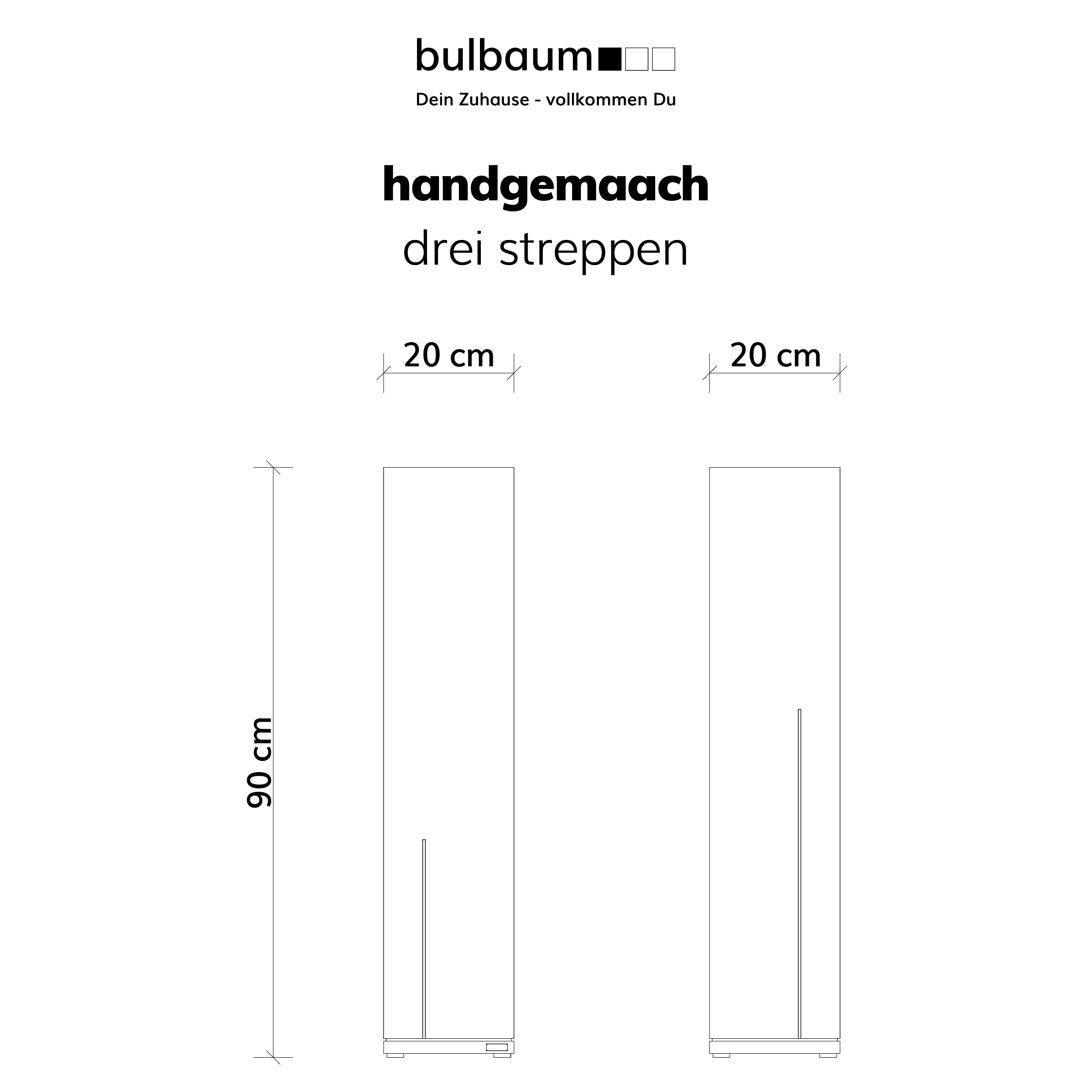 bulbaum "handgemaach" Lichtsäule "3 Streppen"