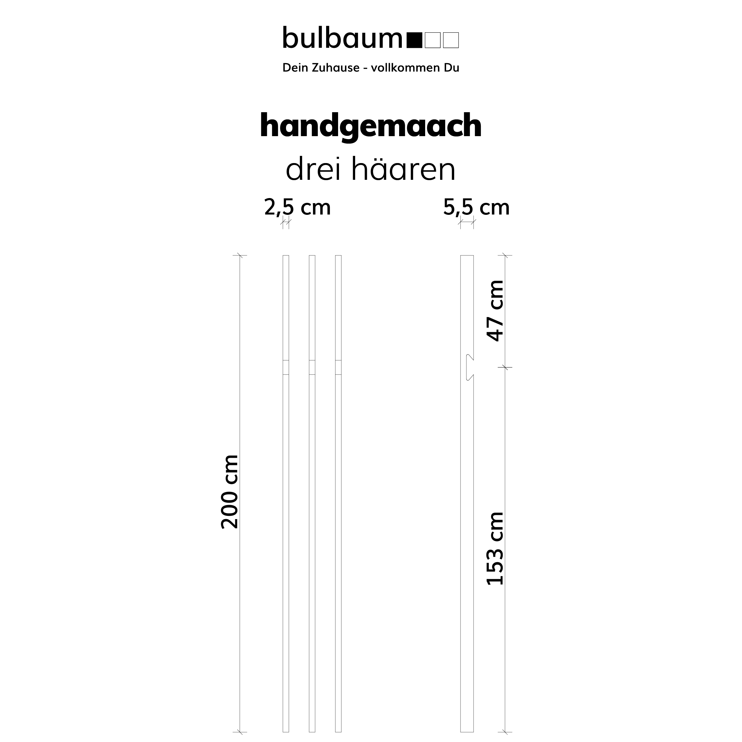bulbaum "handgemaach" Garderobenleiste "drei Häären"