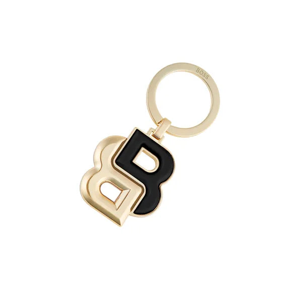 BOSS Schlüsselring Double B Black & Gold
