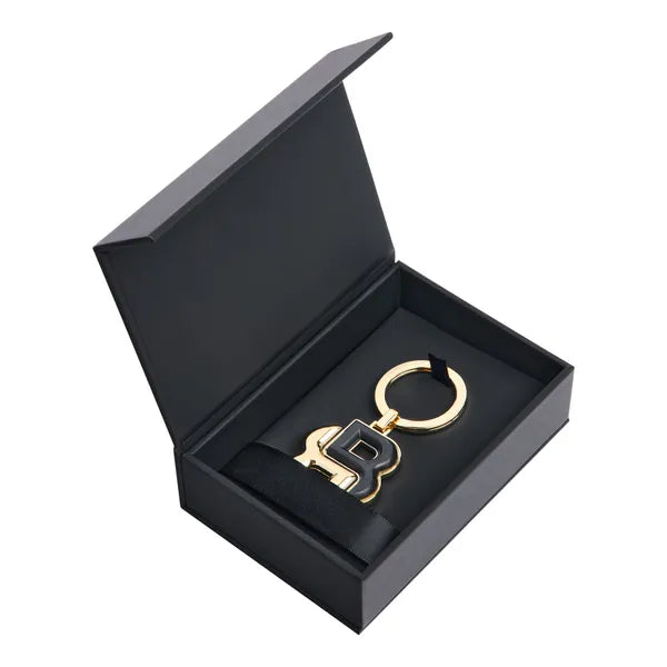 BOSS Schlüsselring Double B Black & Gold