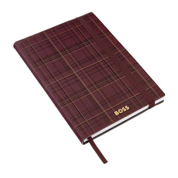 BOSS A5 Notizbuch Checkered Burgundy liniert