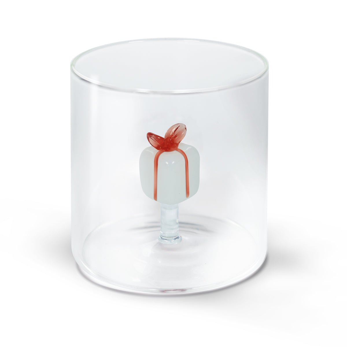 Glas mit Geschenk