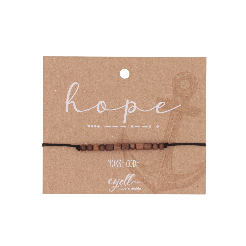 Eydl Morse Code "Hope" Armband Nussholz schwarz