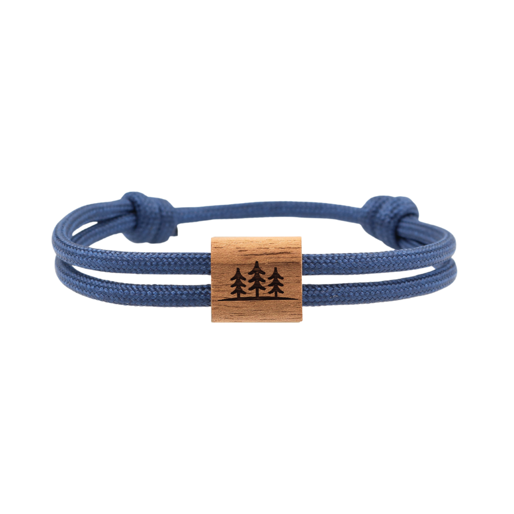 Eydl Kona "Bäume" Armband Paracord Dunkelblau