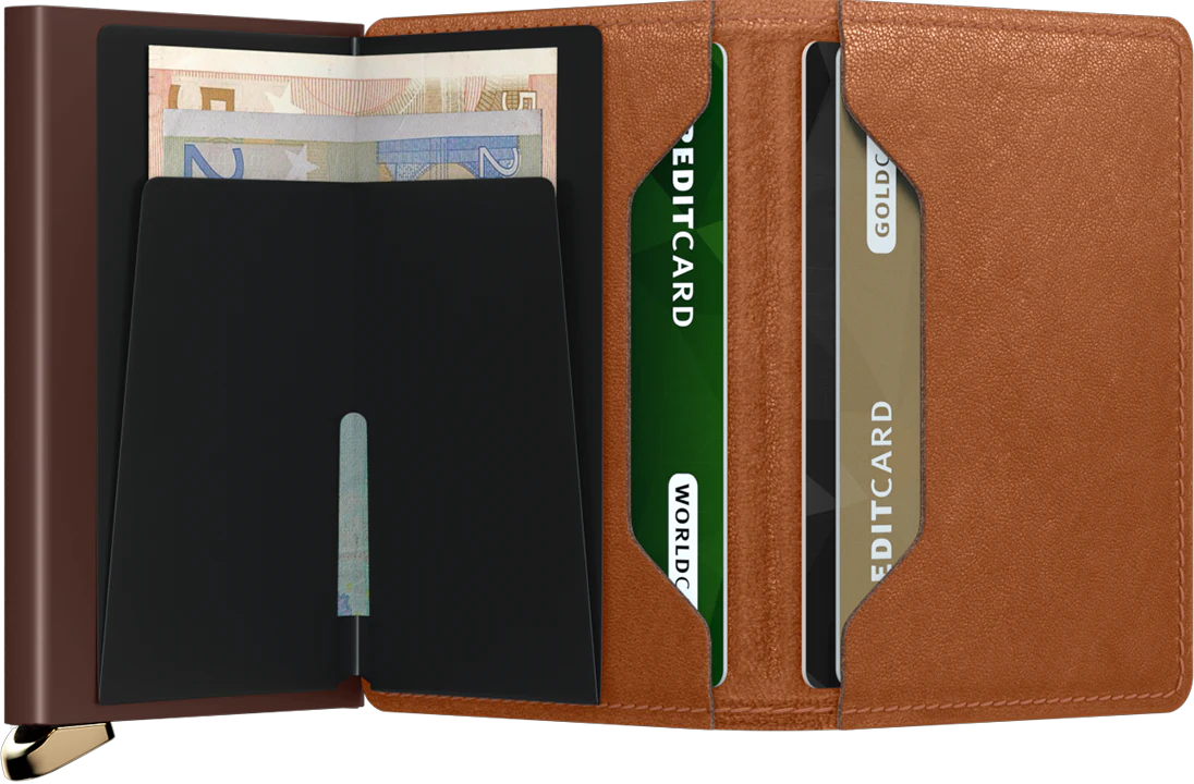 Secrid Slimwallet Emboss Lines Cognac