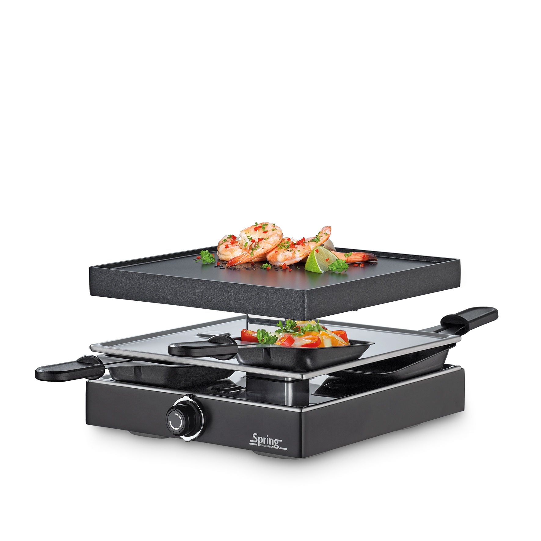 Spring RACLETTE4 CLASSIC Raclette mit Alugrillplatte schwarz